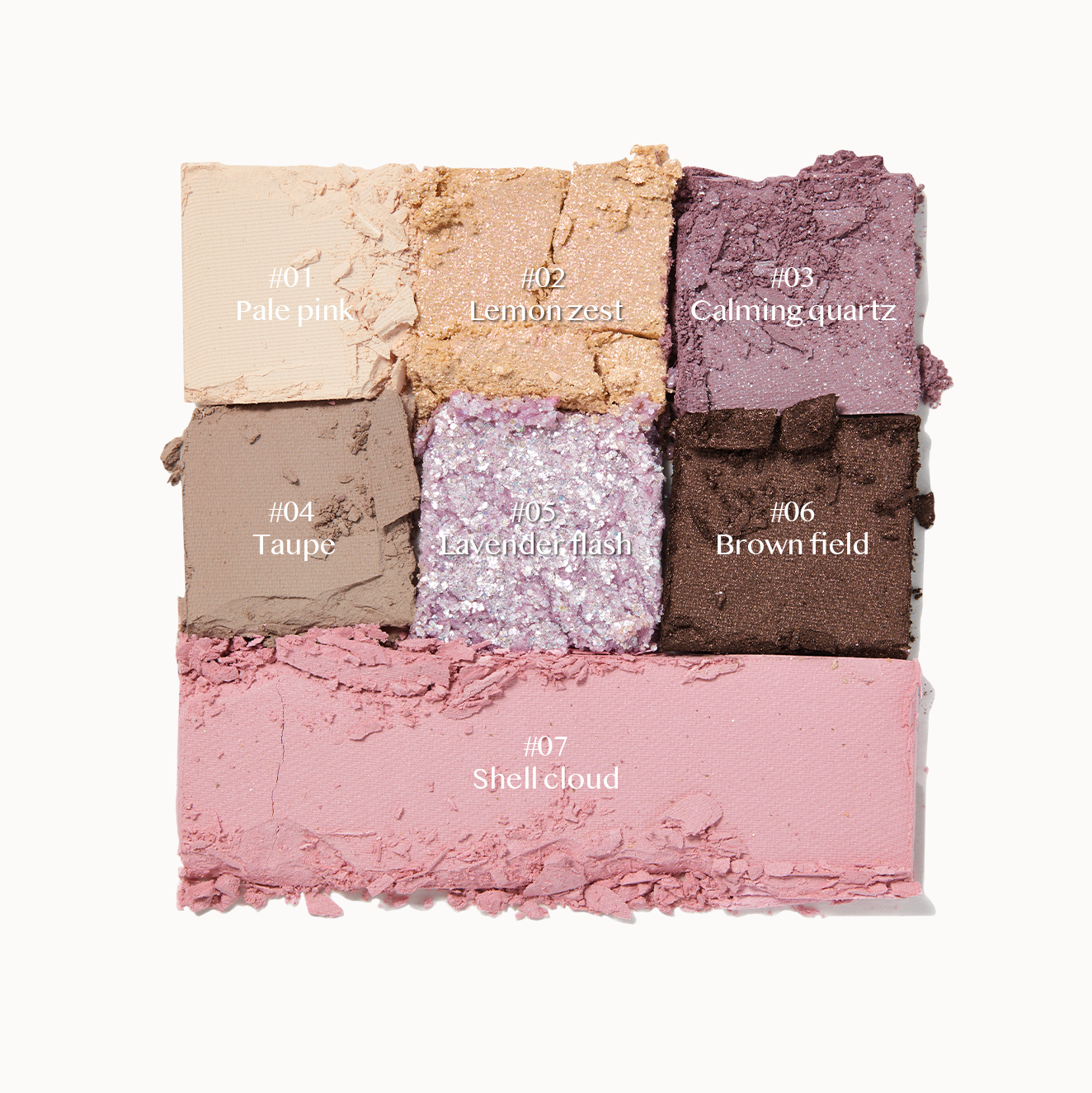 ALL MY THING I'm Your Palette featuring seven vibrant shades including Pale Pink, Lemon Zest, Calming Quartz, and more for stunning looks.