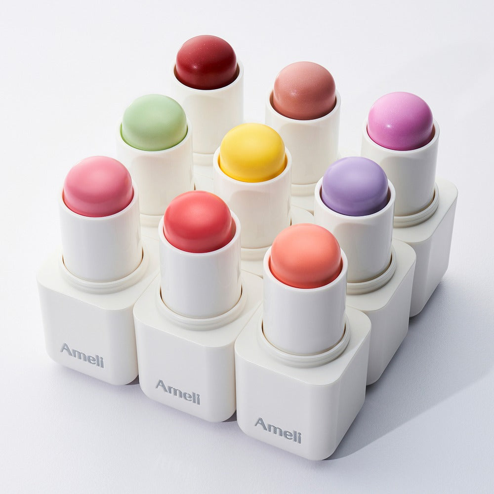 Assorted AMELI Night Series Touch Balm shades displayed in a grid.