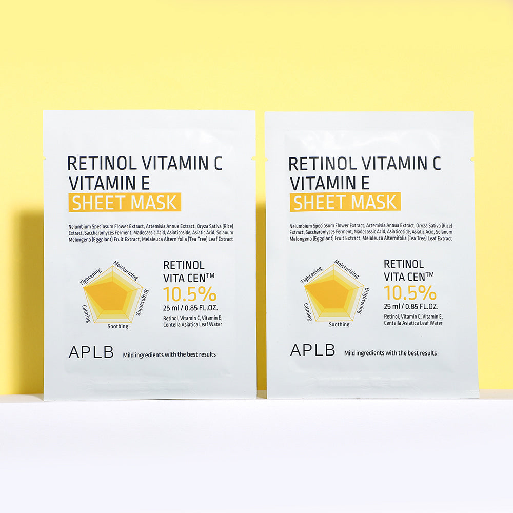 Aplb Retinol Vitamin C Vitamin E Sheet Mask 10-Pack