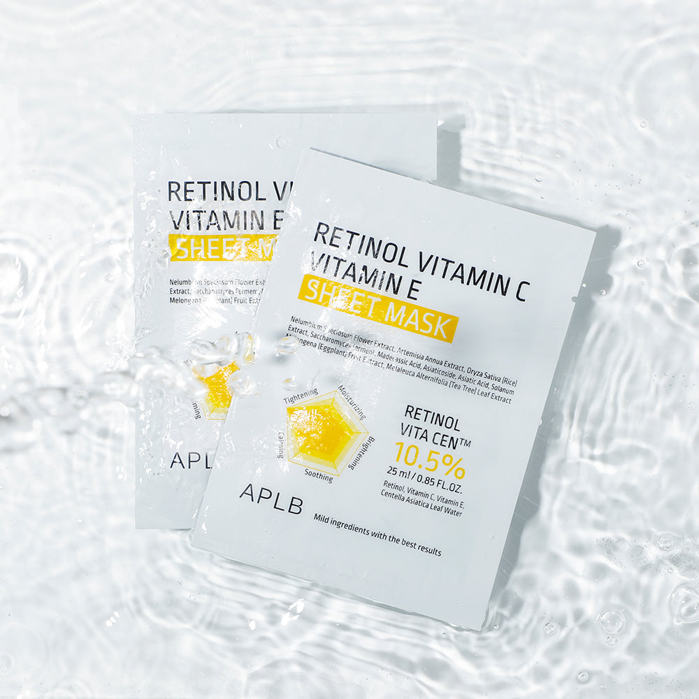 Aplb Retinol Vitamin C Vitamin E Sheet Mask 10-Pack