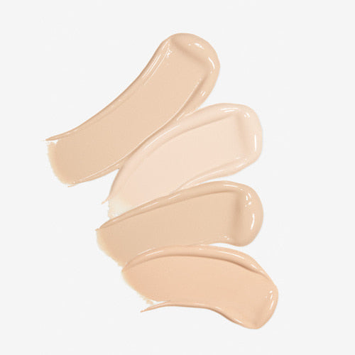 Texture swatches of APRIL SKIN Hero Cushion foundation in various shades.