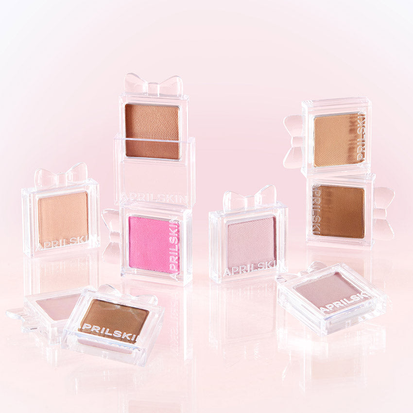 APRILSKIN Slide Pocket Single Shadow in various shades displayed.