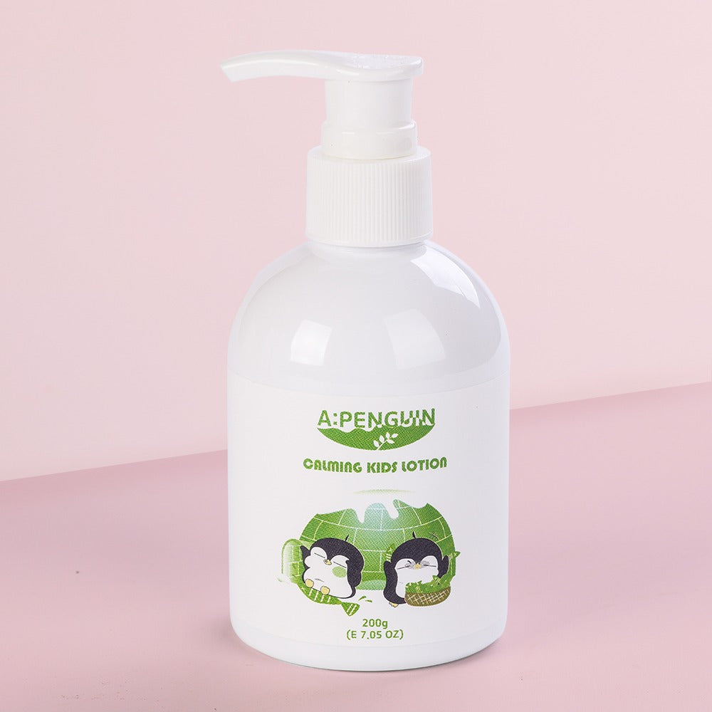 ATOMANDE Arctic Penguin Kids Children Calming Lotion Skin Soothing Moisturizing Body 200ml bottle with penguin design