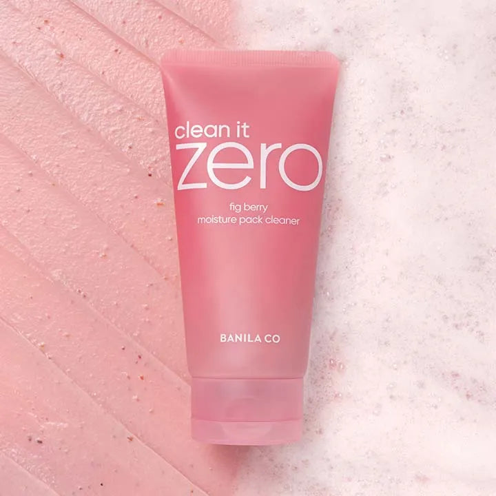 BANILA CO Clean It Zero Figberry Moisture Pack Cleanser 180g in pink packaging against a pink background