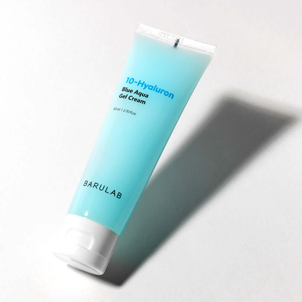 BARULAB 10-Hyaluronic Acid Blue Aqua Gel Cream on a white background