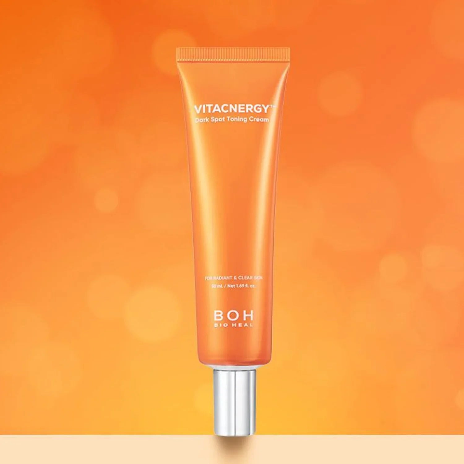 BIO HEAL BOH Vita Synergy Freckle Toning Cream 50ml on orange background