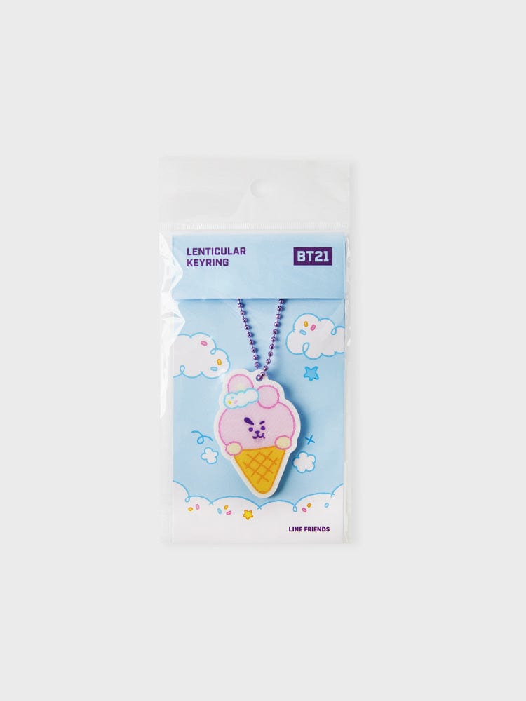 BT21 COOKY LENTICULAR 3D KEYRING ON THE CLOUD EDITION