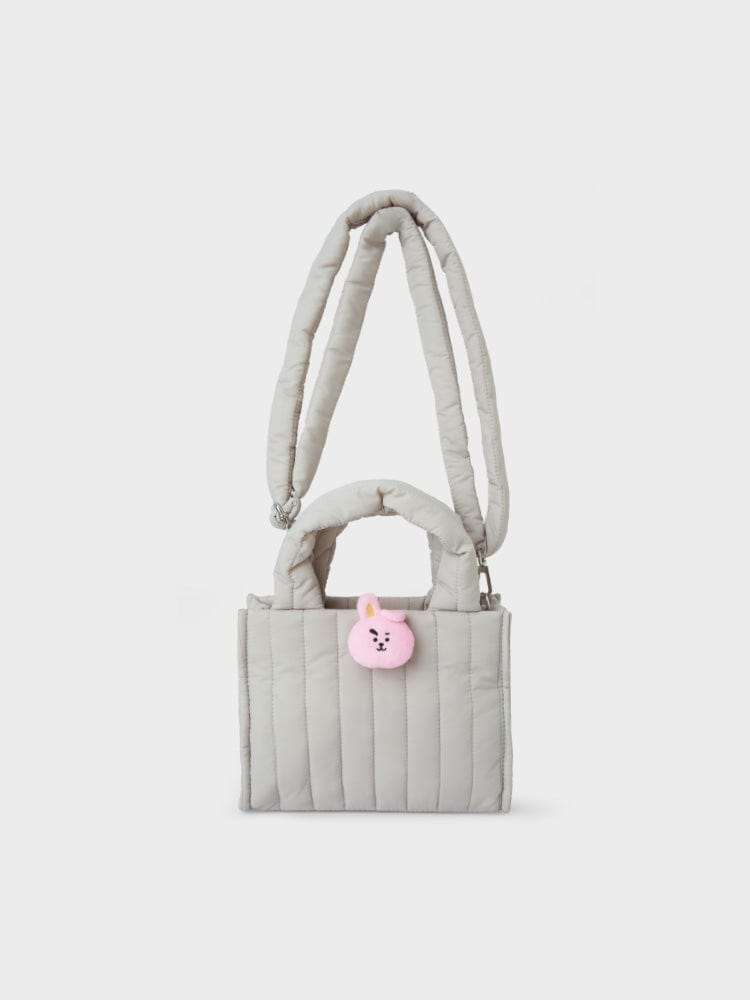 BT21 Cooky Quilted Bag With Face Plush Badge Winter Edition