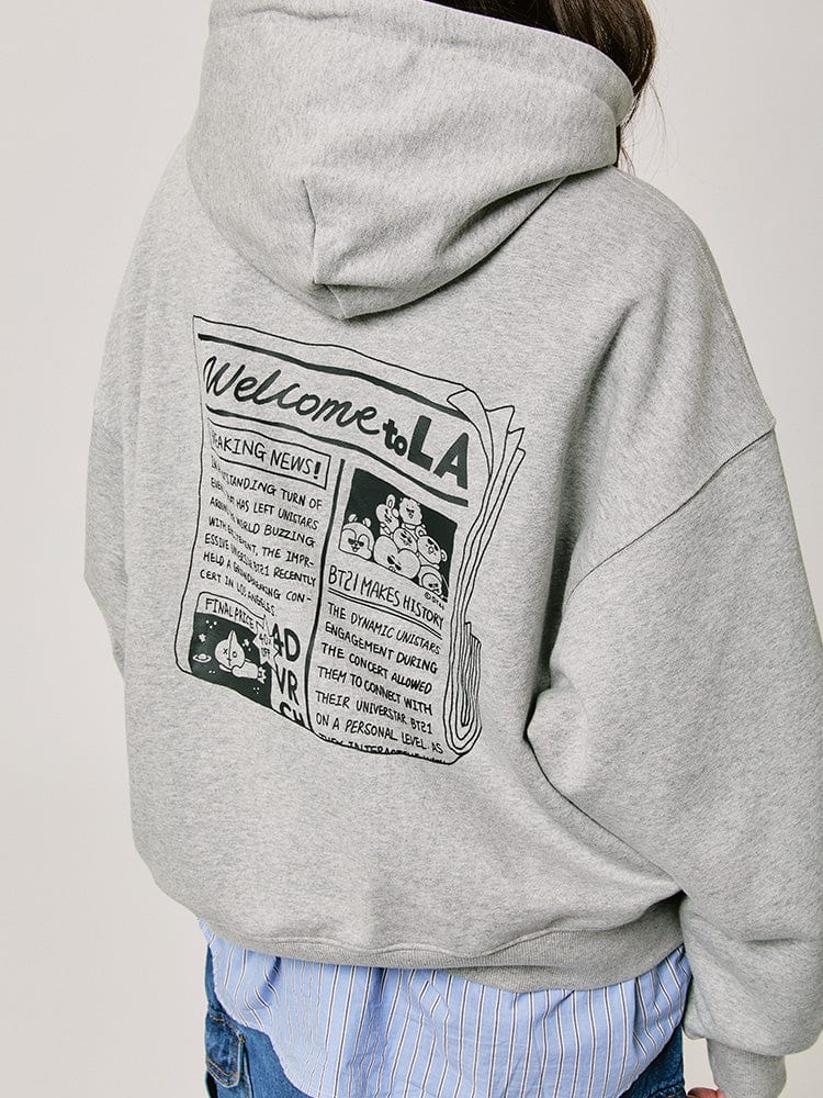 BT21 HOODED SWEATSHIRT 2024 F/W CITY EDITION (LA GRAY)