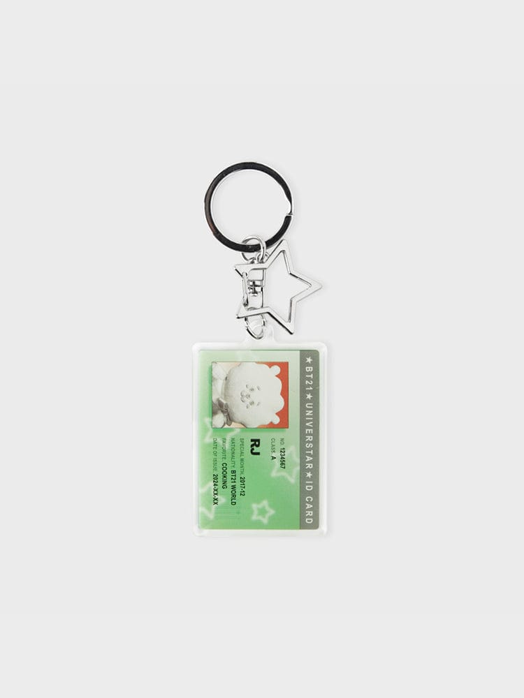 BT21 Rj Id Card Acrylic Keyring Silver Edition