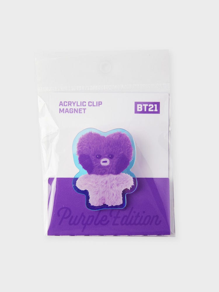 BT21 TATA minini ACRYLIC MAGNETIC CLIP PURPLE OF WISH EDITION