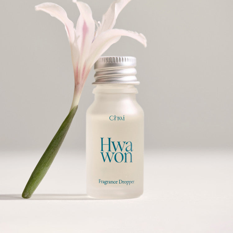 CHWI (CHI) Wha Won Fragrance Dropper 10ml with pink flower accent on a neutral background.
