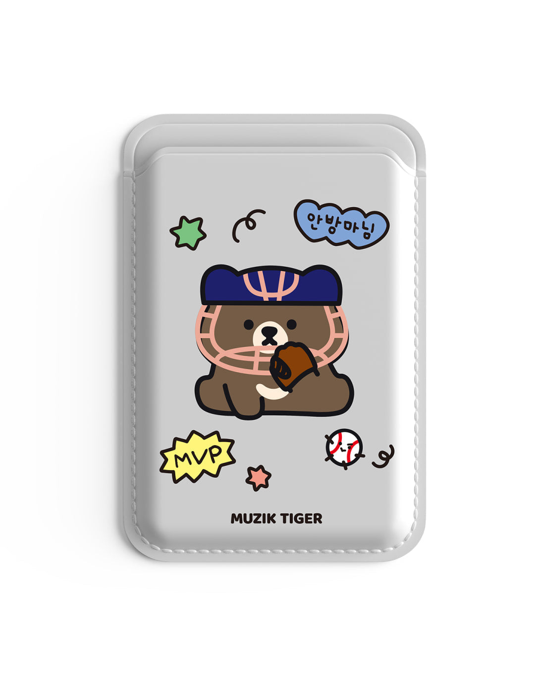 Muzik Tiger Baseball Stadium Ddunggomi Magsafe Leather Card Wallet 4 Types