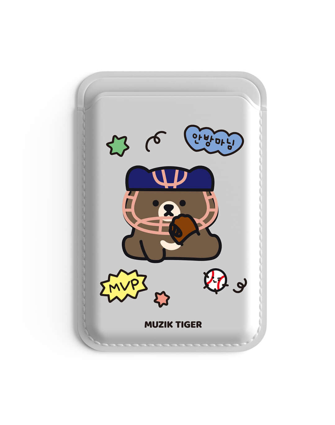 Muzik Tiger Baseball Stadium Ddunggomi Magsafe Leather Card Wallet 4 Types