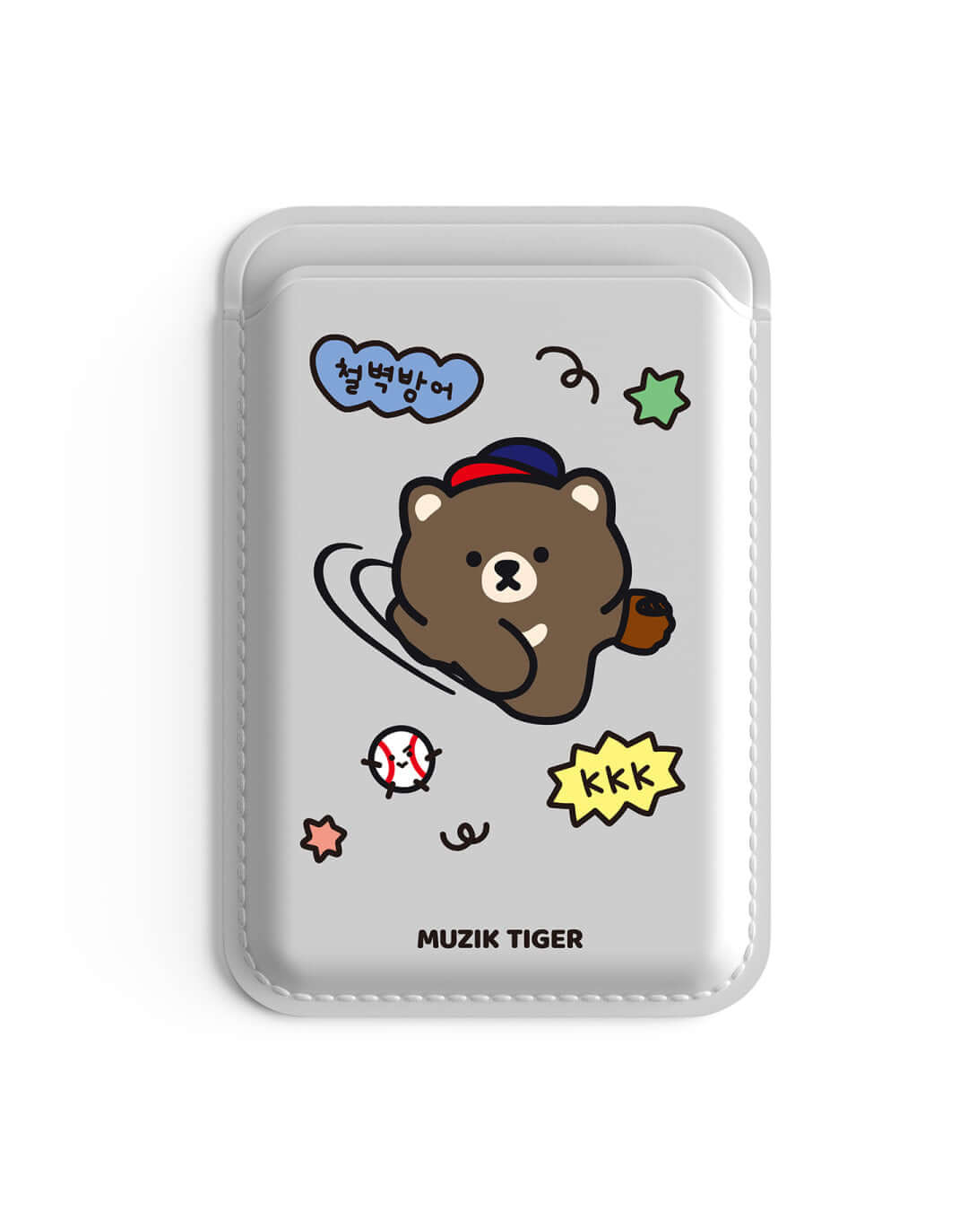 Muzik Tiger Baseball Stadium Ddunggomi Magsafe Leather Card Wallet 4 Types