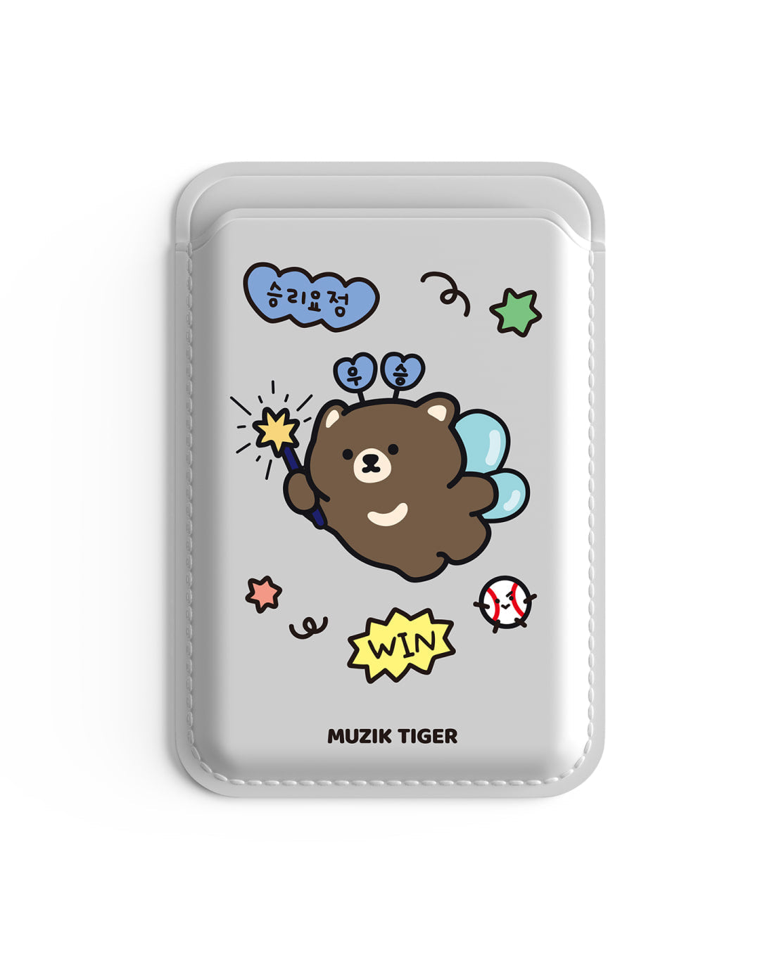 Muzik Tiger Baseball Stadium Ddunggomi Magsafe Leather Card Wallet 4 Types