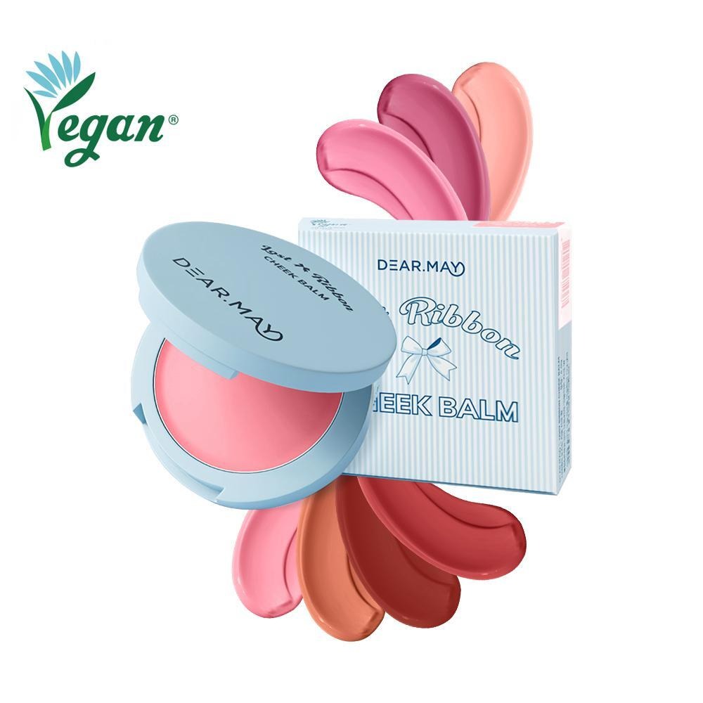 DEAR MAY Lost Ribbon Check Balm with vibrant shades and vegan label