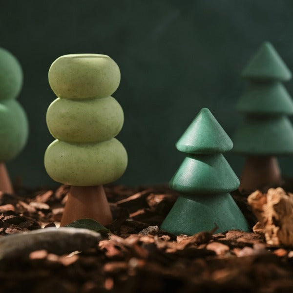 DONGGUBAT Forest Village Woody Perfume Bar Set (Bloom Wood+Herb Wood+Juicy Wood) in forest-themed design.