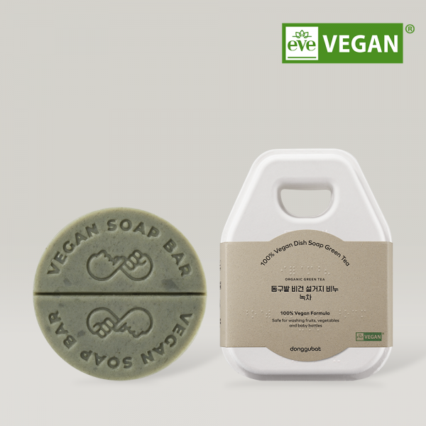 DONGGUBAT Vegan Dishwashing Soap Green Tea 100g product image, featuring eco-friendly vegan soap with green tea extract, 100g size.