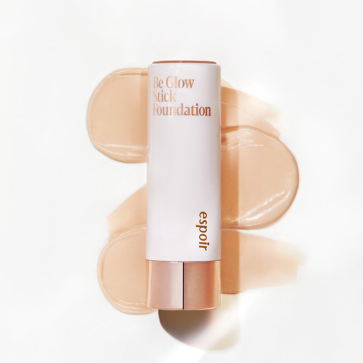 ESPOIR BE GLOW STICK FOUNDATION SPF50+ PA++++ highlighting its creamy texture and sleek design.