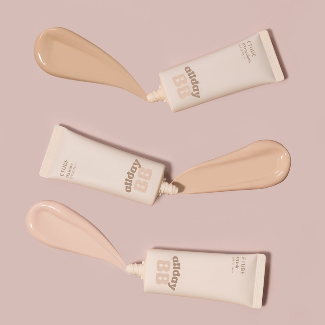 ETUDE All Day Clear BB Cream SPF36/PA+++ 35ml packaging and swatches displayed on a neutral background
