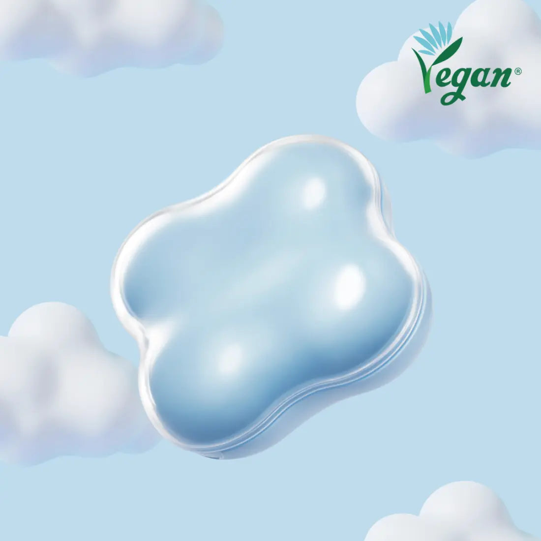 ETUDE Cloud Filter Cushion SPF42/PA+++ 15g compact with vegan label on a cloud-themed background.