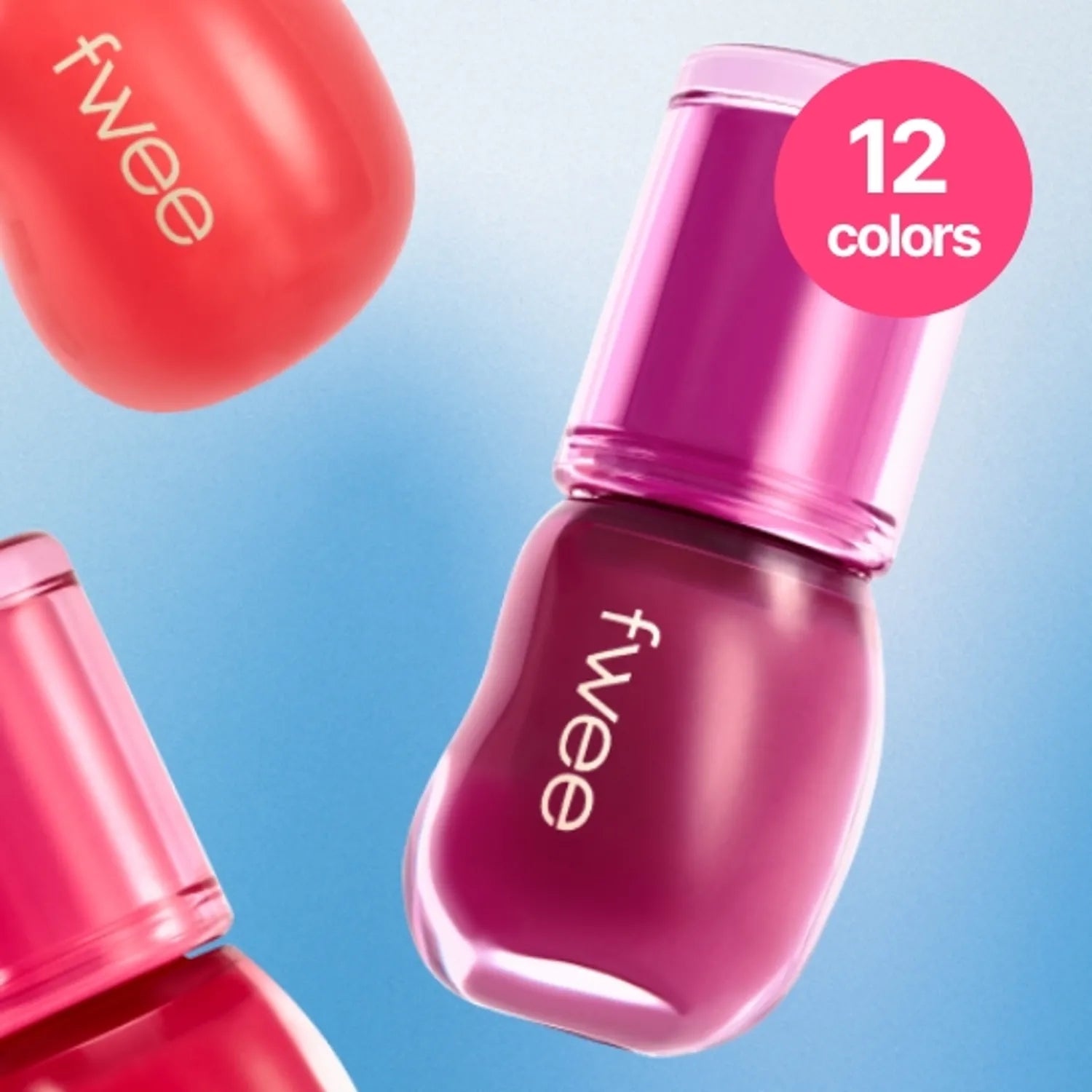 FWEE 3D Voluming Gloss in vibrant colors, showcasing a variety of 12 shades.