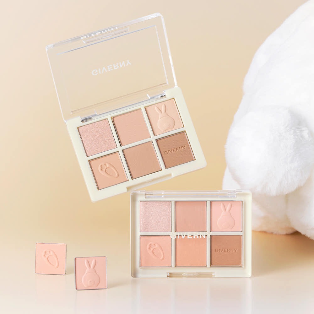GIVERNY Soft Eye Palette 6-Color 5g (3 Colors) showcasing pastel eyeshadow tones ideal for soft, natural makeup looks.