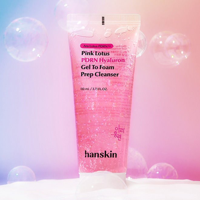 Hanskin Pink Lotus Pdrn Hyaluron Gel To Foam Prep Cleanser 110ml