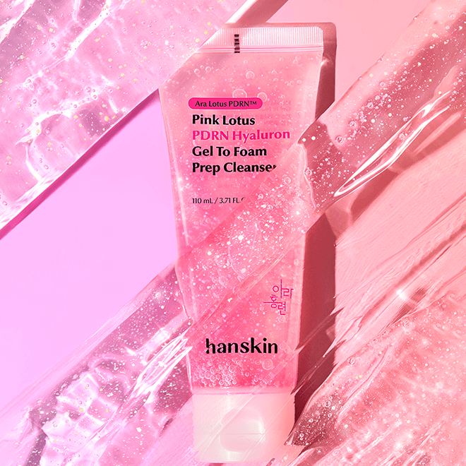 Hanskin Pink Lotus Pdrn Hyaluron Gel To Foam Prep Cleanser 110ml