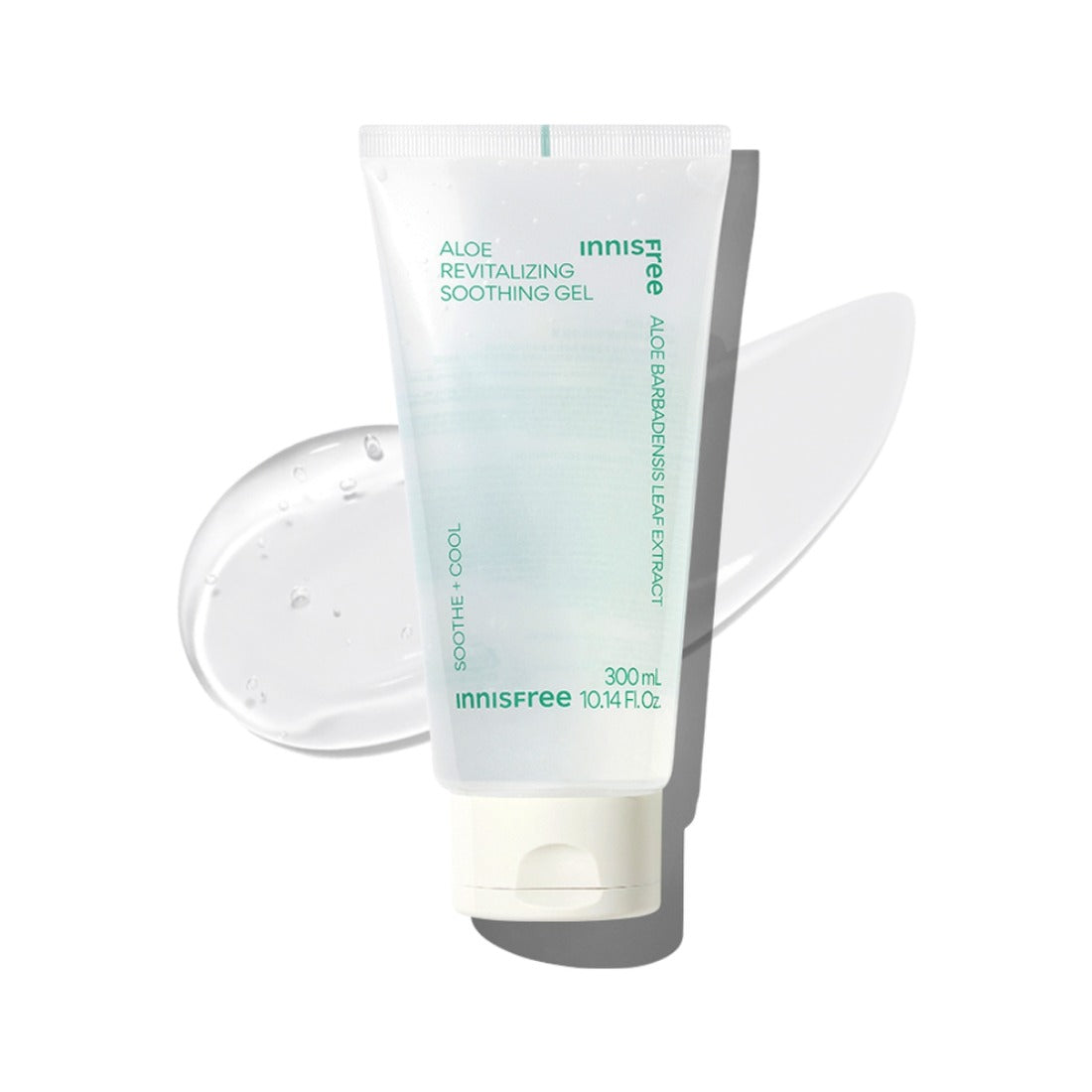INNISFREE Aloe Revitalizing Soothing Gel 300ml with clear gel background