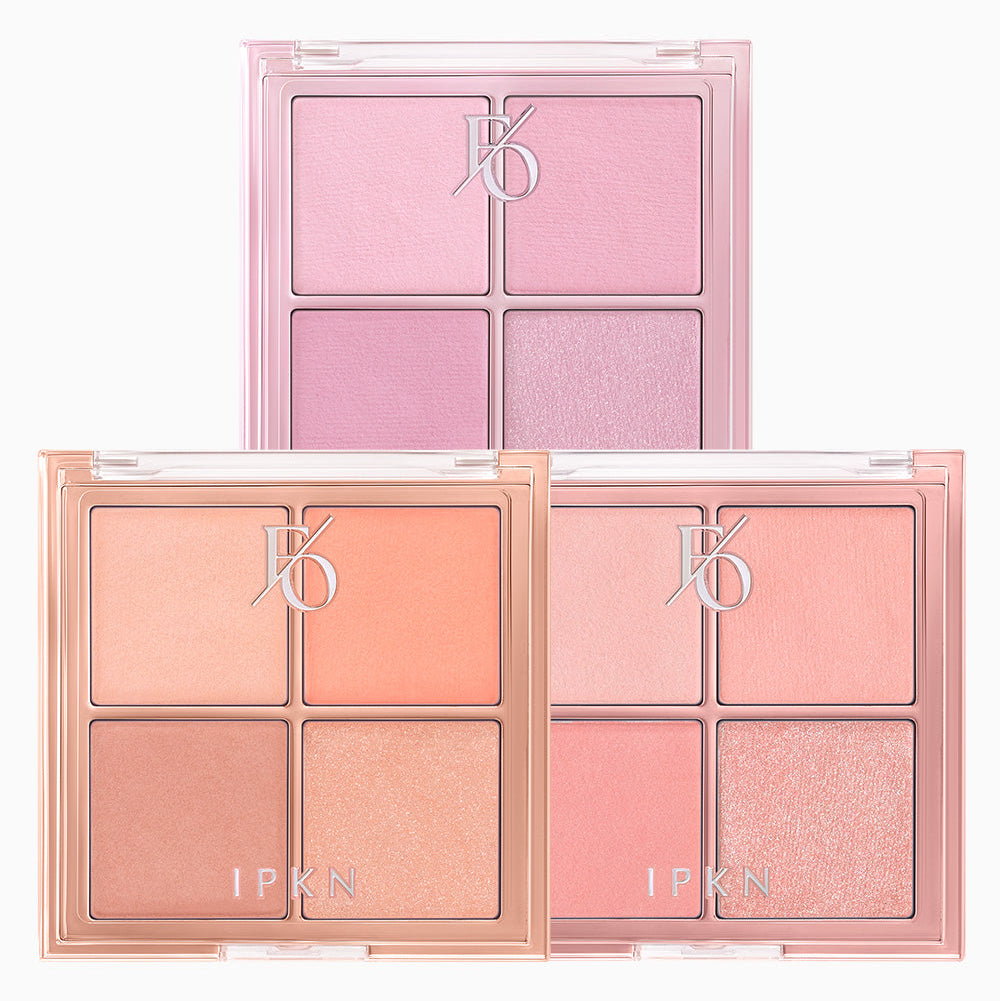 IPKN Flap One Cheek Palette showing various shades of blush for versatile makeup looks.