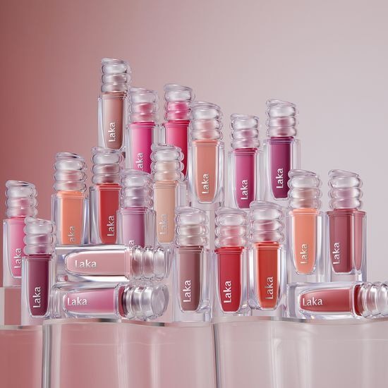LAKA Maxi Glayer Tint collection of various shades on display