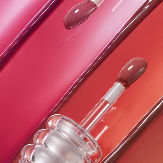 LAKA Maxi Glayer Tint lip product with applicators on vibrant background