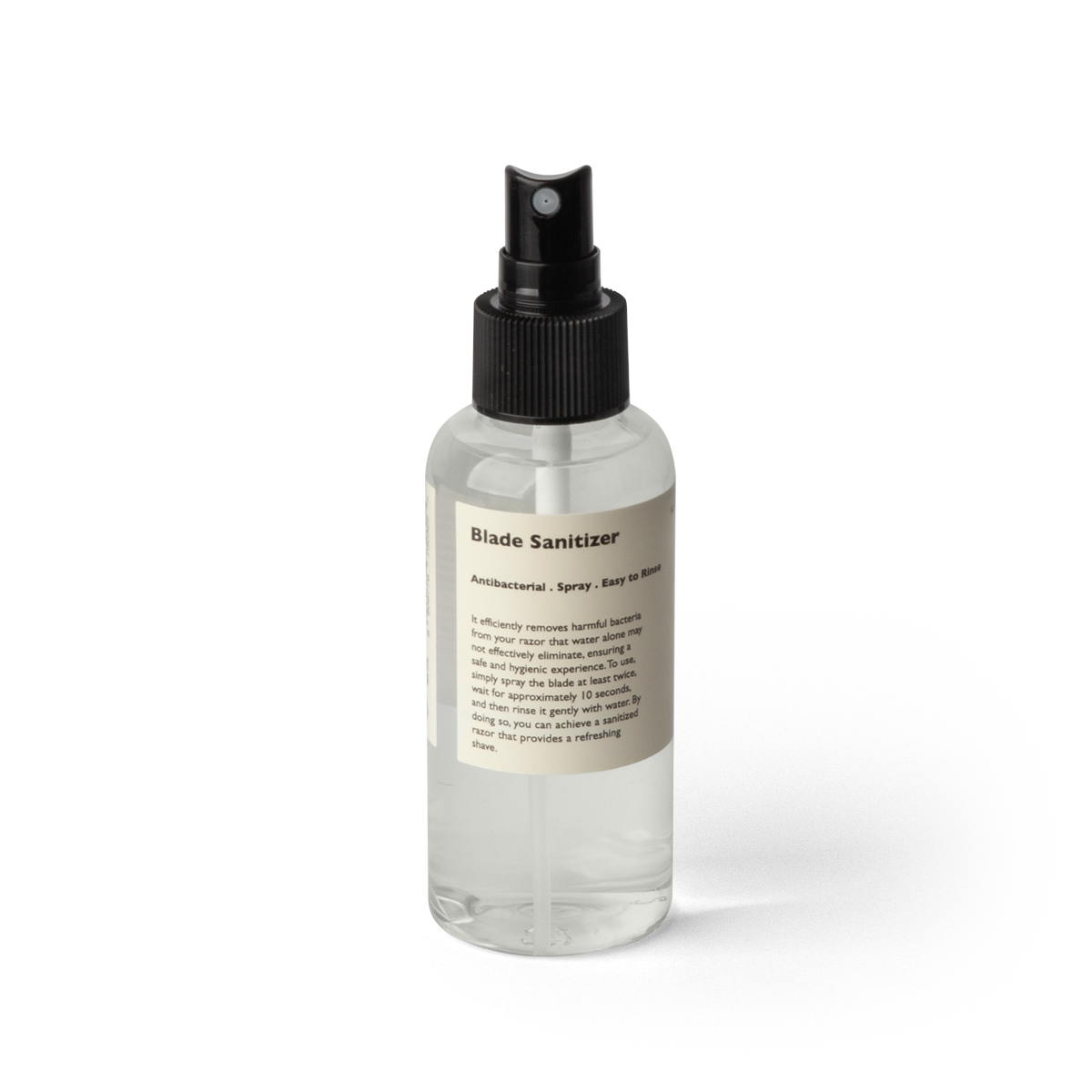 LAZY SOCIETY Razor Blade Sanitizer 120ml clear spray bottle product shot for Gentleman Korea, men’s razor blade sanitizer