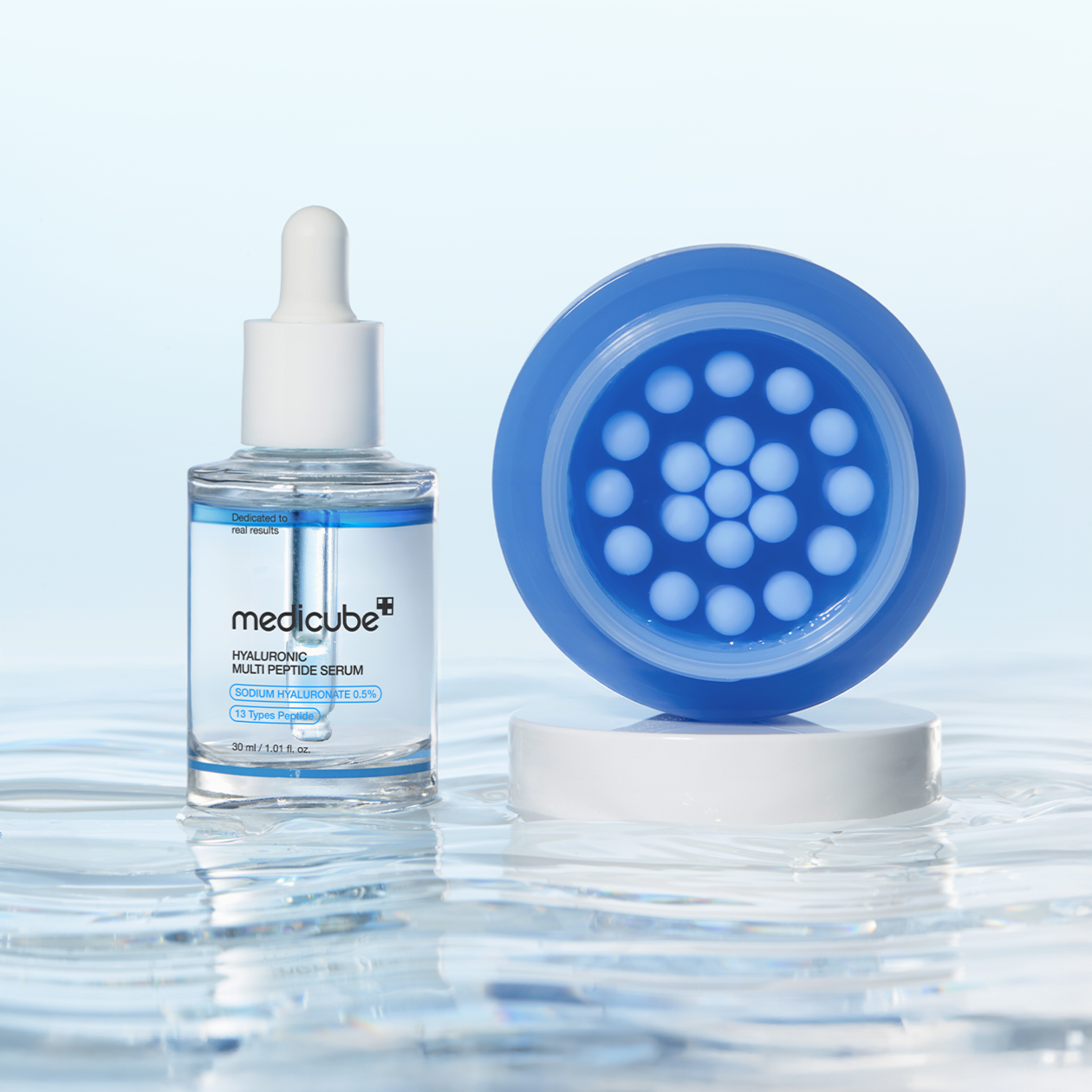 Image of MEDICUBE Hyaluronic Moisturizing Capsule Cream 55g with a blue capsule design, enhancing skin hydration.