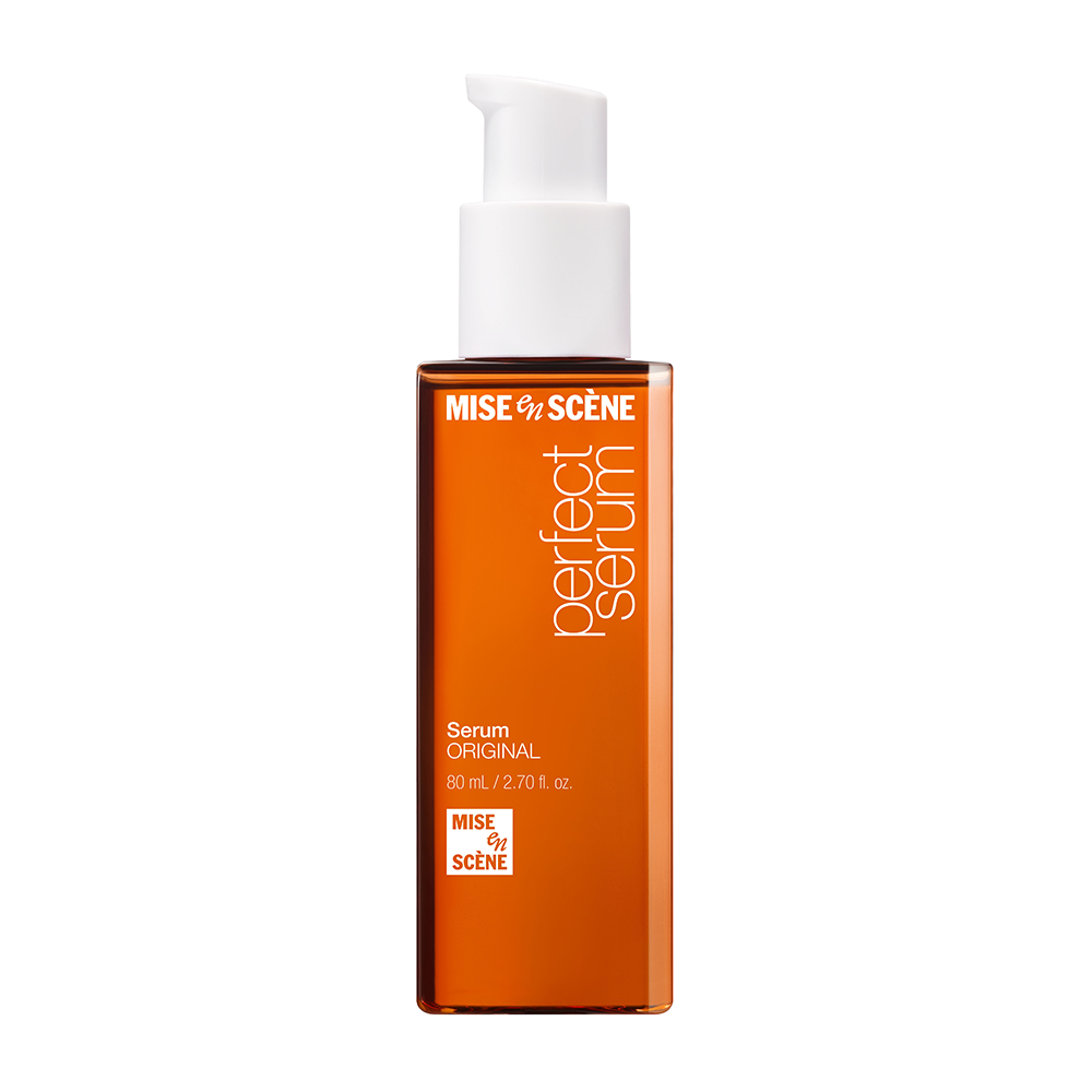 MISE EN SCENE Perfect Serum 80ML bottle with pump dispenser, designed for nourishing hair and enhancing shine.