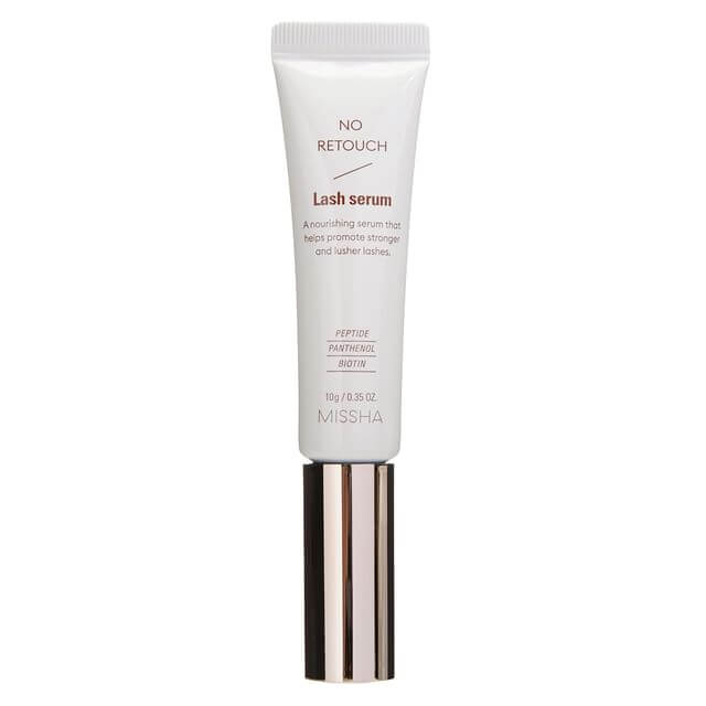 MISSHA No-Retouch Lash Serum 10g tube with nourishing ingredients for stronger lashes