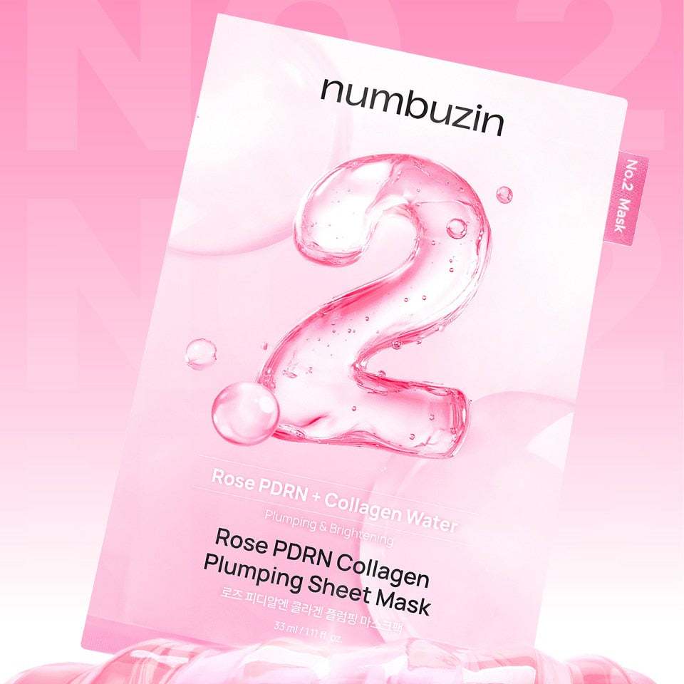 Numbuzin No. 2 Rose Pdrn Collagen Plumping Mask Pack (5 Sheets)