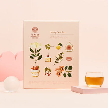 OSULLOC Lovely Tea Box Set displayed with decorative design and tea cup on a light pink background