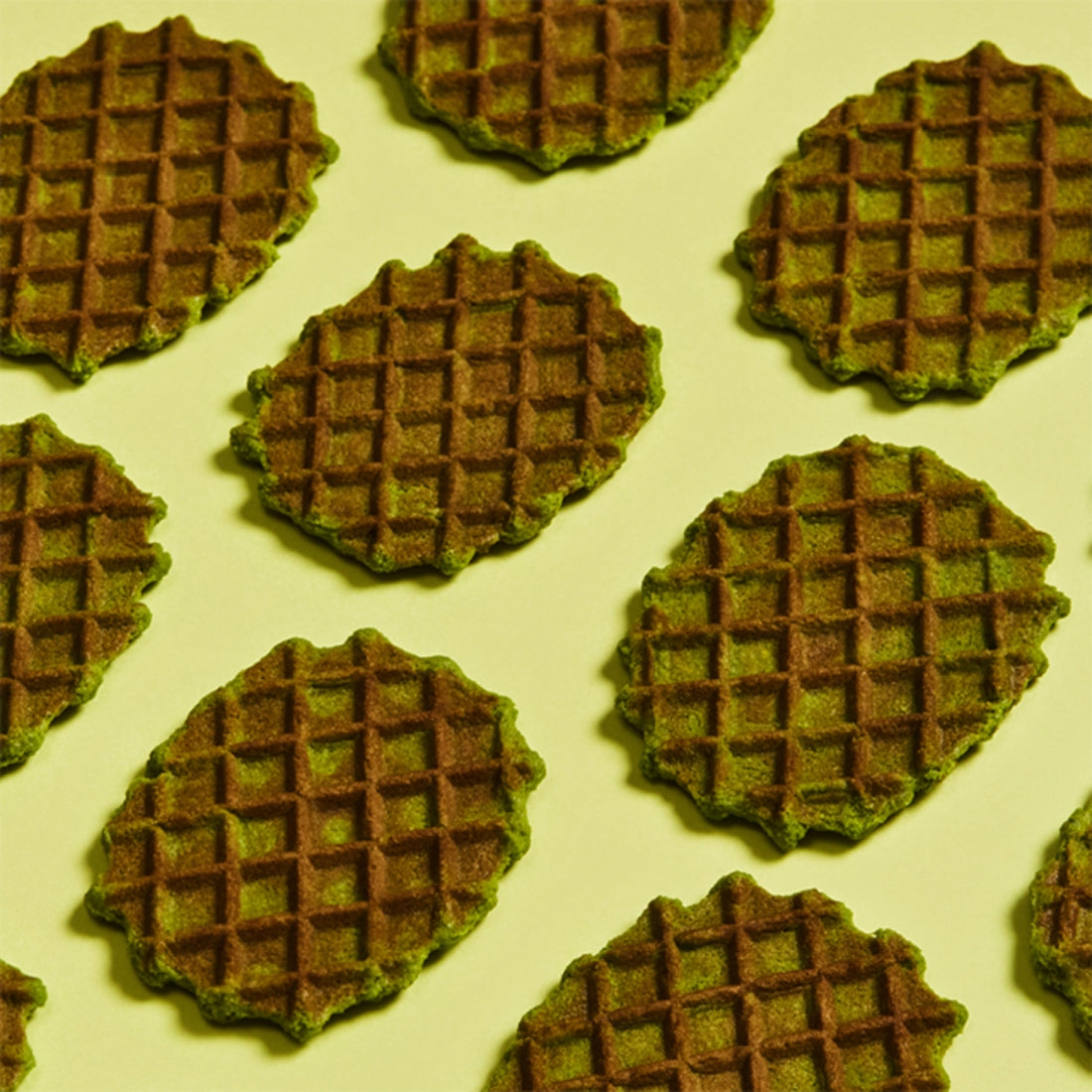 OSULLOC Premium Green Tea Waffle 72g arranged on a beige background
