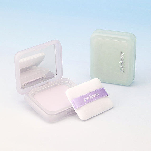 PERIPERA Filter Fit Blur Pact with compact mirror and puff applicator for smooth complexion.