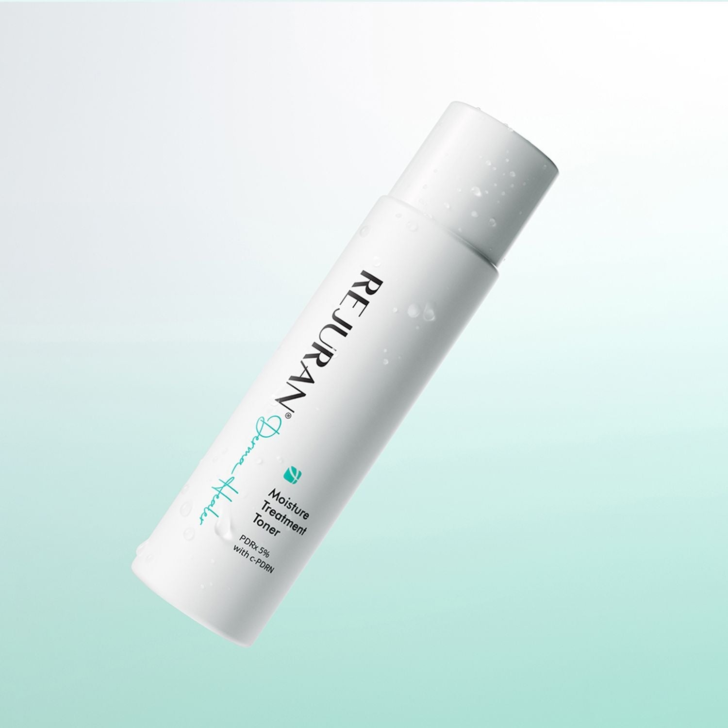 REJURAN Derma Healer Moisture Treatment Toner 150ml bottle on a gradient background