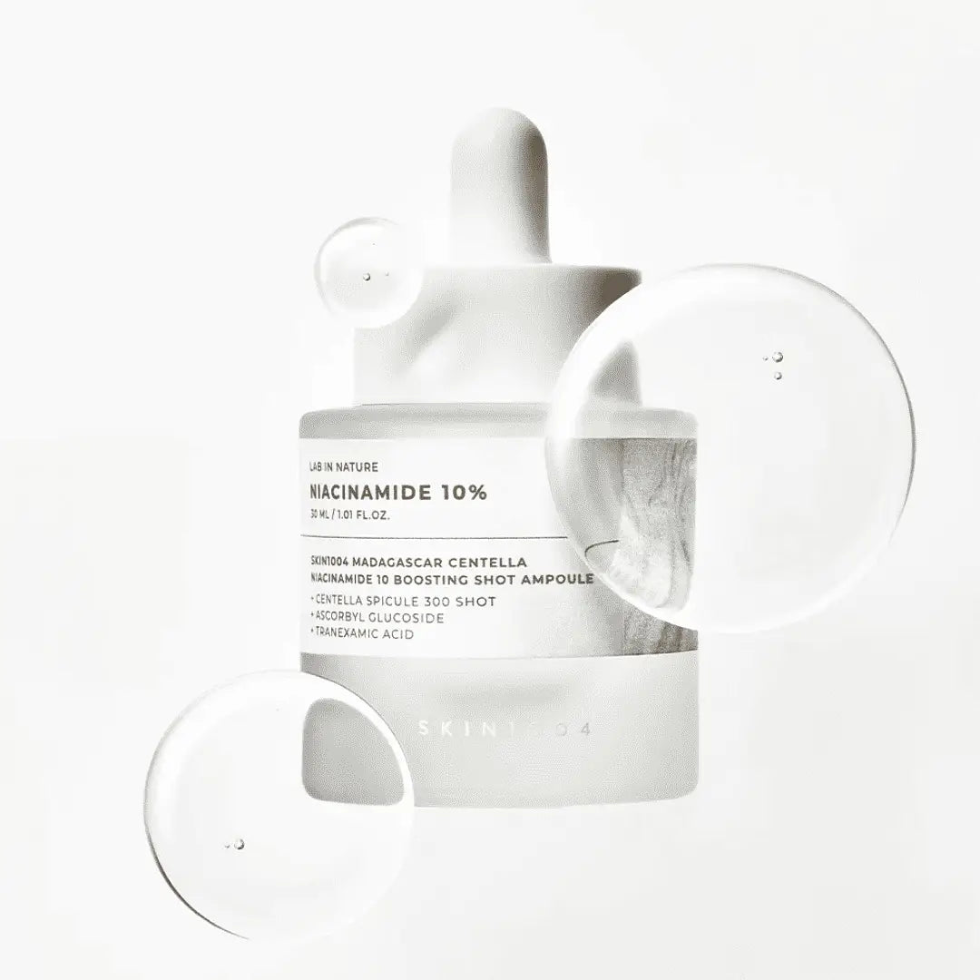 SKIN1004 Madagascar Centella Niacinamide 10 Boosting Shot Ampoule 30ml in a 30ml bottle with clear ampoule bubbles