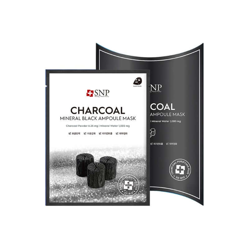 Snp Beauty Charcoal Mineral Black Ampoule Mask 25ml*10ea