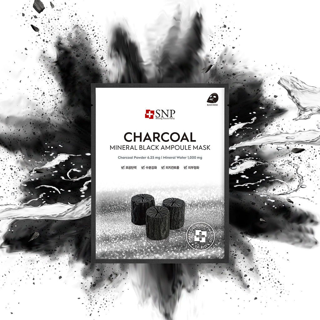 Snp Beauty Charcoal Mineral Black Ampoule Mask 25ml*10ea