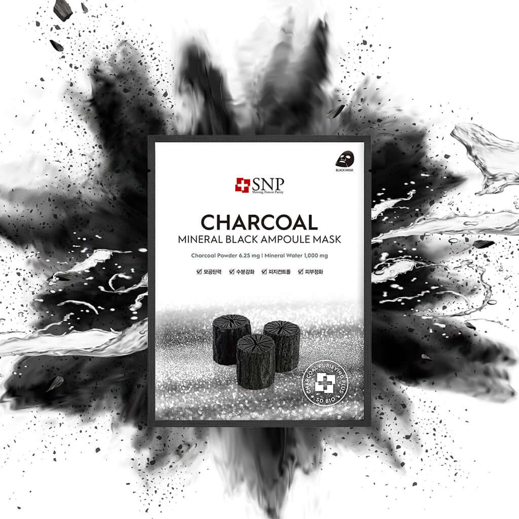 Snp Beauty Charcoal Mineral Black Ampoule Mask 25ml*10ea