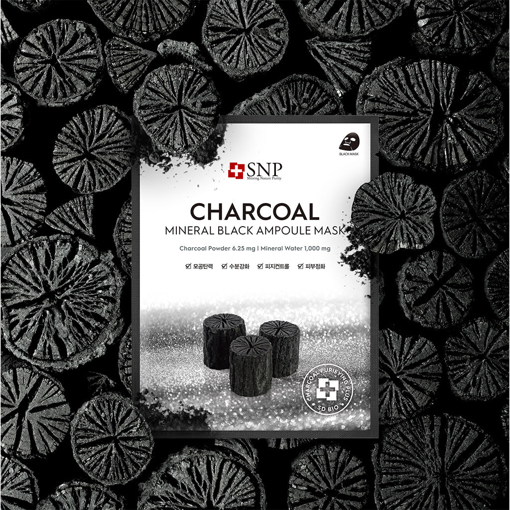 Snp Beauty Charcoal Mineral Black Ampoule Mask 25ml*10ea