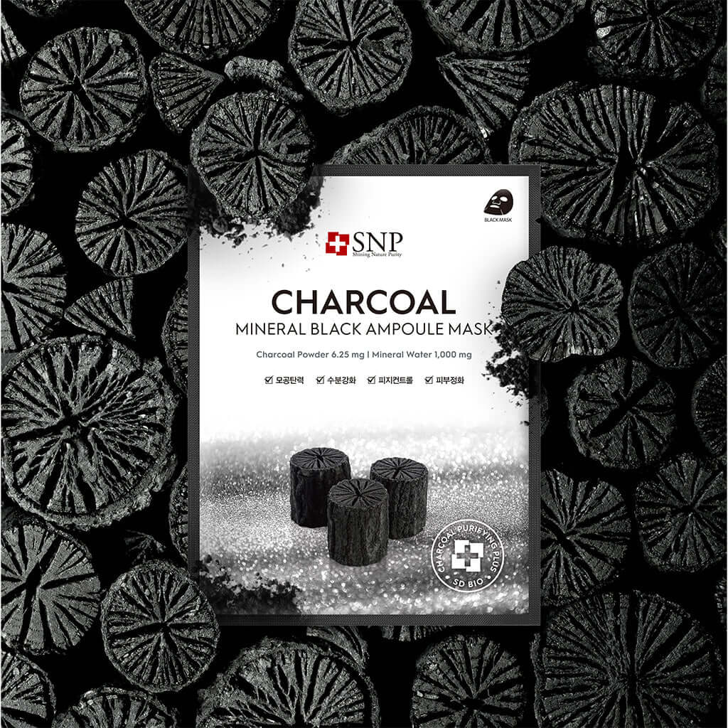 Snp Beauty Charcoal Mineral Black Ampoule Mask 25ml*10ea