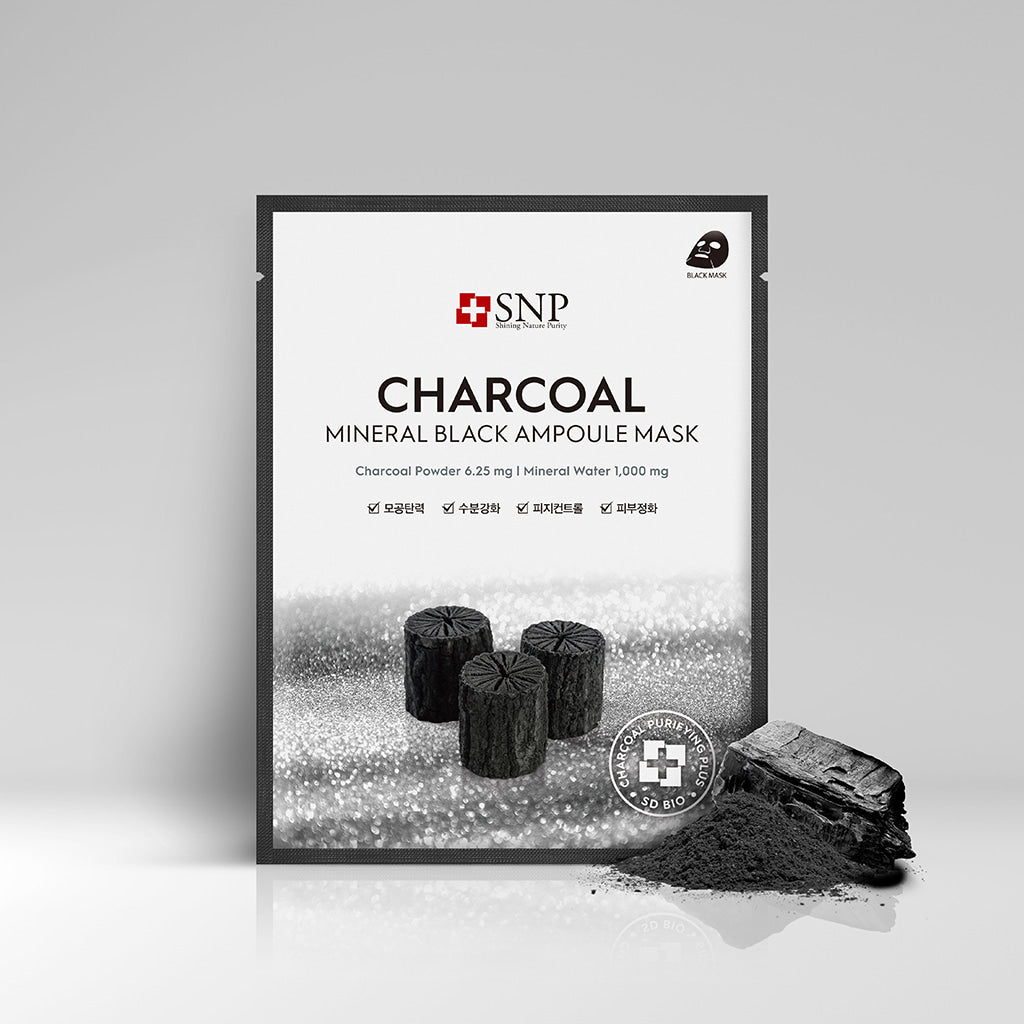 Snp Beauty Charcoal Mineral Black Ampoule Mask 25ml*10ea